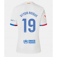Camiseta Barcelona Vitor Roque #19 Segunda Equipación Replica 2023-24 para mujer mangas cortas